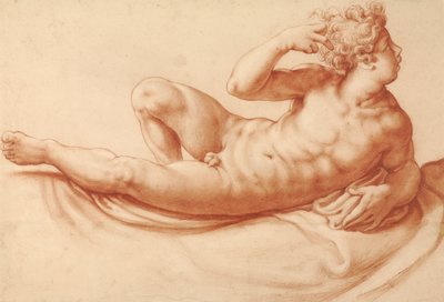 Liegender männlicher Akt von Francesco Salviati