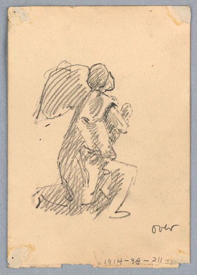 Skizze eines knienden Engels von Francis Augustus Lathrop