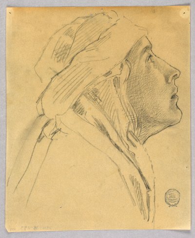 Skizze eines Frauenkopfes von Francis Augustus Lathrop