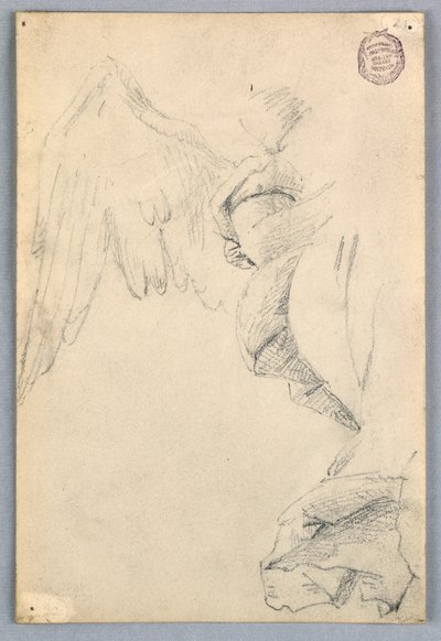 Skizze mit Flügeln und Draperie von Francis Augustus Lathrop