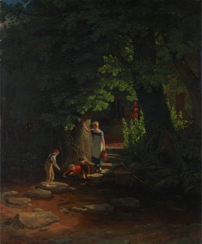 Kinder an einem Bach von Francis Danby
