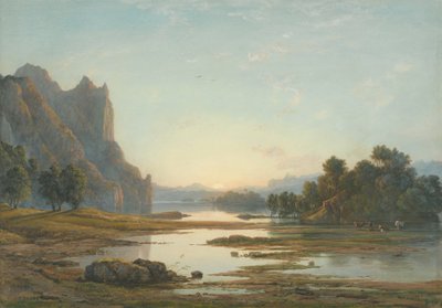 Sonnenuntergang über einer Flusslandschaft von Francis Danby