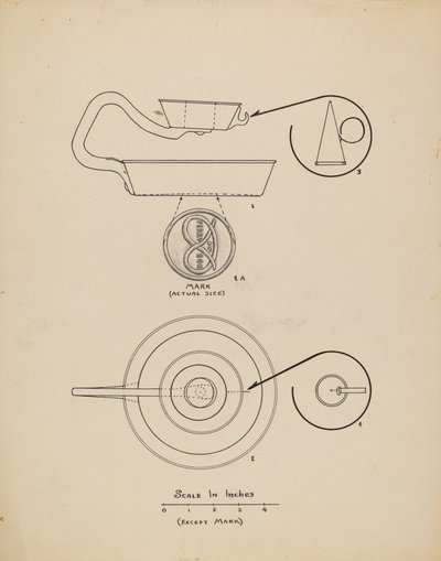 Kerzenhalter mit Löscher von Francis Law Durand