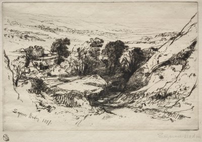 Nine Barrow Down, 1877 von Francis Seymour Haden