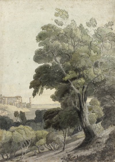 Tivoli, Rom in der Ferne zeigend, ca. 1781 von Francis Towne