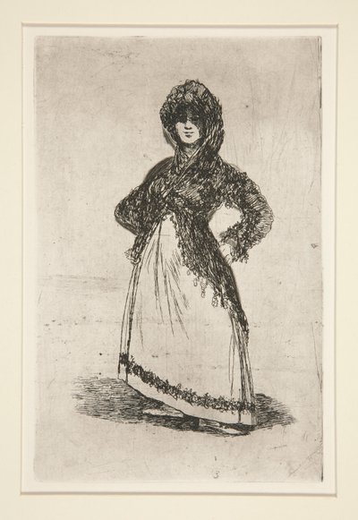 Maja [mit hellem Hintergrund] von Francisco de Goya