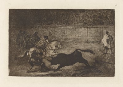 Ein spanischer Reiter bricht von Francisco de Goya