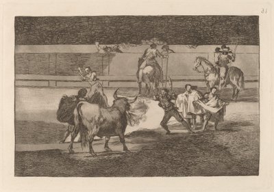 Banderillas de fuego (Banderillas mit Feuerwerkskörpern) von Francisco de Goya