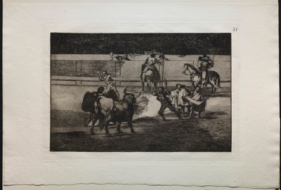Stierkämpfe: Banderillas mit Feuerwerkskörpern von Francisco de Goya