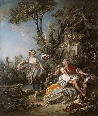 Liebende im Park von François Boucher