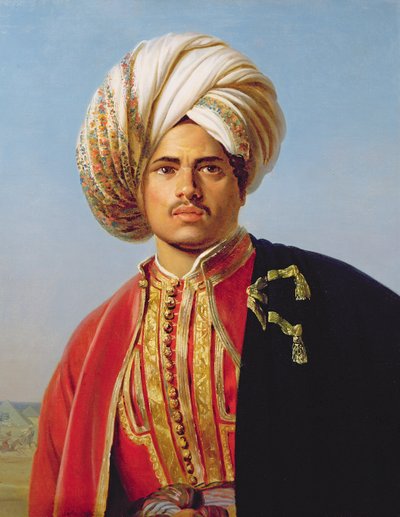 Osmanischer Krieger mit Turban von Francois Henri Alexandre La Fond