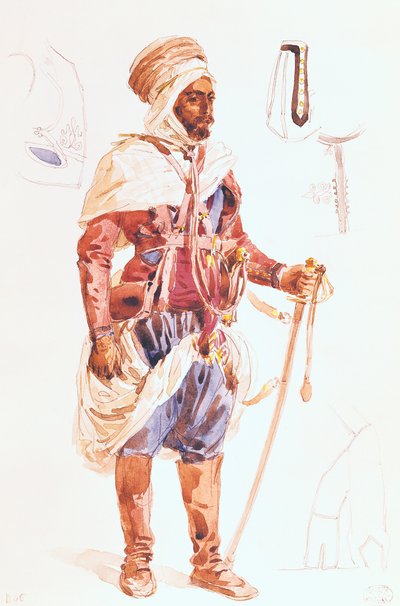 Spahi mit seinem Schwert, ca. 1854 von Francois Hippolyte Lalaisse