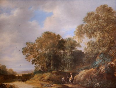 Landschaft mit Hirschen von Francois Knibbergen