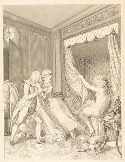 Der Indiskrete von Francois Nicolas Barthelemy Dequevauviller after Antoine Borel