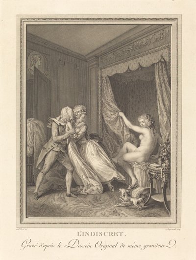 Der Indiskrete von Francois Nicolas Barthelemy Dequevauviller after Antoine Borel