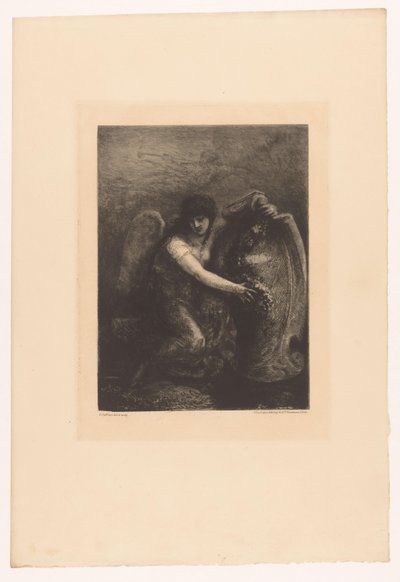 Engel mit Schild von Francois Nicolas Chifflart