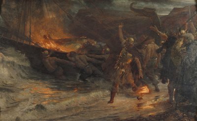 Das Begräbnis eines Wikingers von Frank Dicksee
