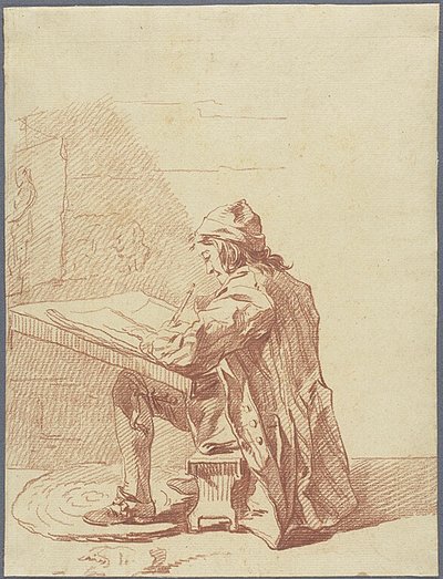 Ein Künstler in seinem Atelier skizzierend von François André Vincent