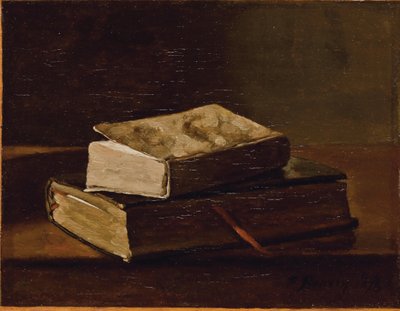 Stillleben mit zwei Büchern, 1858 von François Bonvin