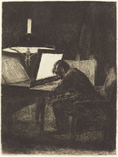 Der Drucker (Le Graveur) von François Bonvin