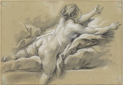 Eine nackte Frau, die nach rechts greift von François Boucher
