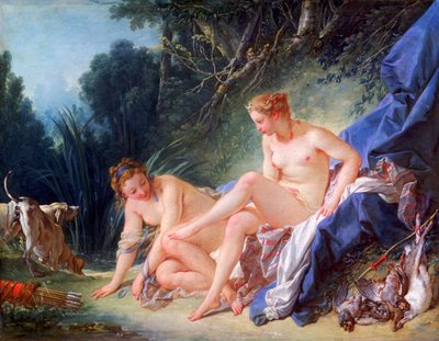 Diana steigt aus ihrem Bad von François Boucher