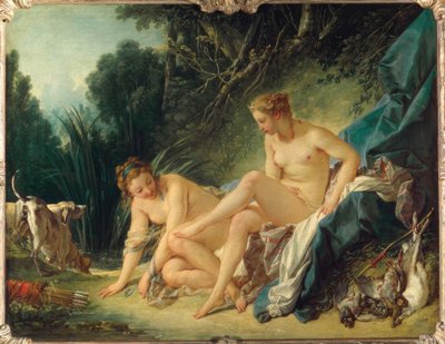 Diana steigt aus dem Bad von François Boucher