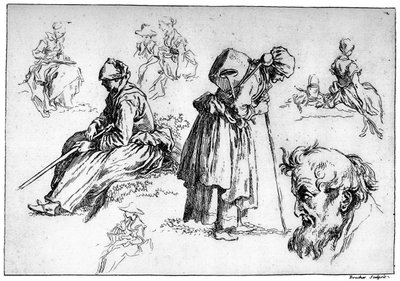 Diverse Figuren, um 1720-1770, 1924 von François Boucher