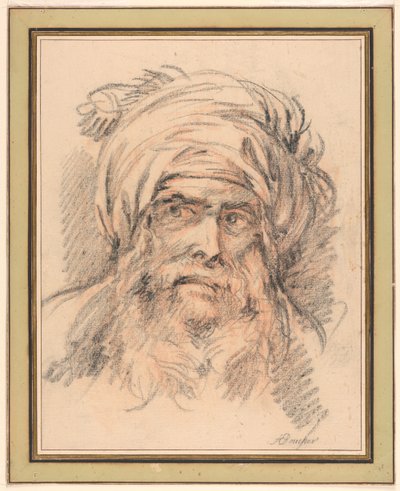 Kopf eines Mannes mit Turban von François Boucher