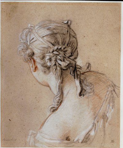 Kopf einer Frau von hinten, um 1740 von François Boucher