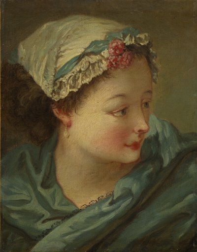 Kopf einer jungen Frau, frühe 1730er Jahre von François Boucher