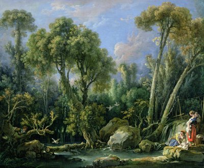 Wäscherinnen in einer Landschaft, 1760 von François Boucher