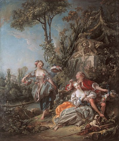 Liebende im Park von François Boucher