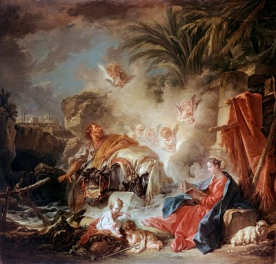Ruhe auf der Flucht nach Ägypten, 1757 von François Boucher
