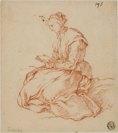 Sitzende Frau beim Lesen von François Boucher