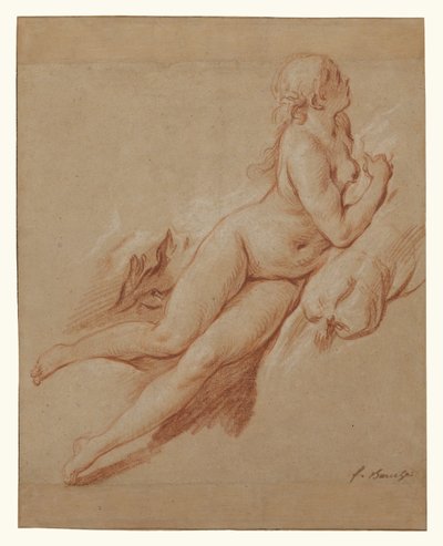 Studie eines liegenden Aktes von François Boucher
