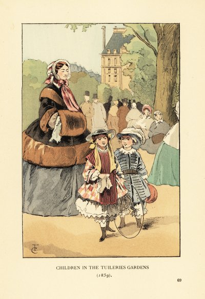 Kinder in den Tuileriengärten im Jahr 1859 von François Courboin
