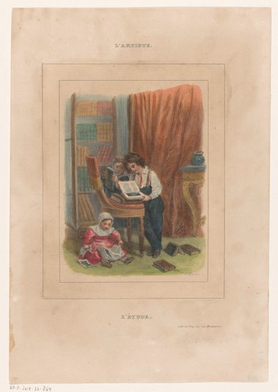 Drei Kinder betrachten Bücher von François Grenier