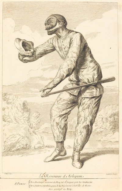 Die Reverenz des Harlekin von François Joullain after Claude Gillot