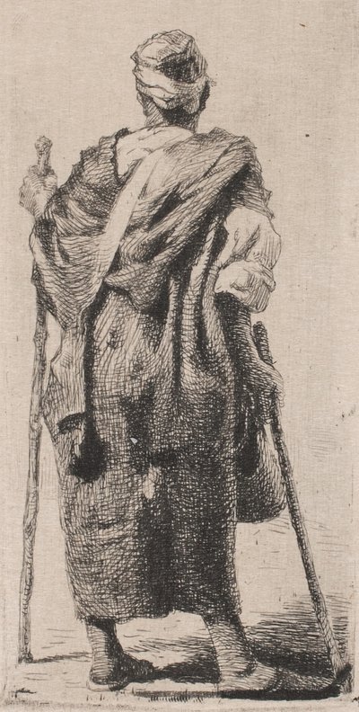 Arabischer Bettler von hinten gesehen von Frans Schwartz