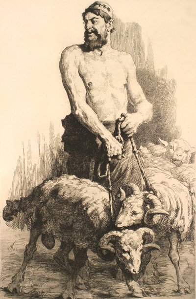 Der Hirte mit den Widdern von Frans Schwartz