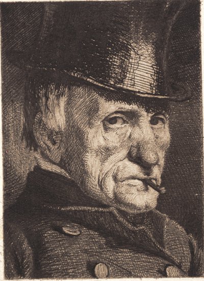 Mann mit Hut und Zigarre von Frans Schwartz