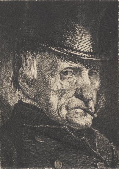Mann mit Hut und Zigarre von Frans Schwartz