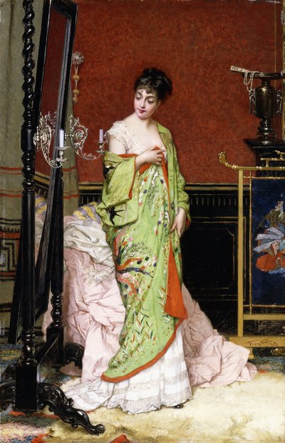 Der grüne Kimono, 1876 von Frans Verhas