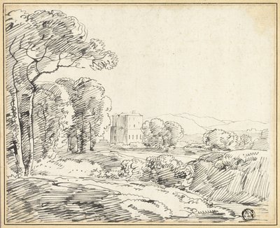 Landschaft, Haus im Park von Franz Kobell