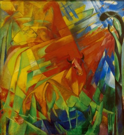 Bild mit Rindern II von Franz Marc