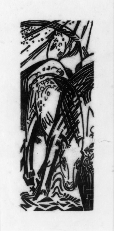 Pferd trinkt von Franz Marc