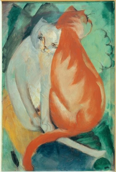 Katzen, rot und weiß von Franz Marc