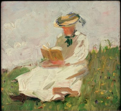 Lesende Frau im Grünen von Franz Marc