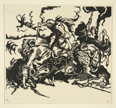 Löwenjagd von Franz Marc